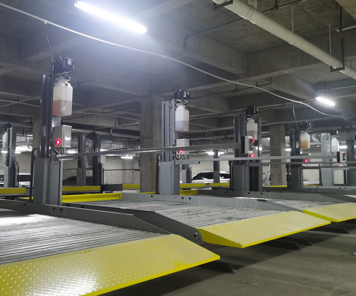 兩層升降橫移機(jī)械式立體車庫改造