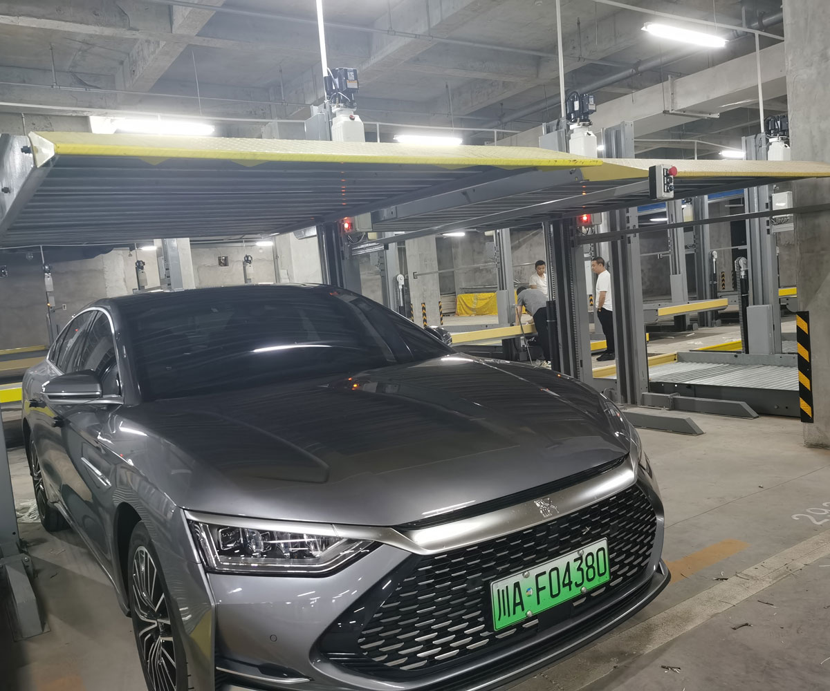 威遠2層簡易升降立體停車場安裝